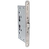Amig - Cerradura Homologada para Puertas Cortafuego Mod. 6572-65 x 72 mm - Doble Nueca y Alojamiento para Cilindro - Acero Inoxidable Mate - Certificada y sin función Antipánico - Canto redondo