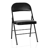 hjh OFFICE Silla Plegable tapizada TUDELA H imitación Cuero, Silla Plegable para visitas, Capacidad de Carga hasta 120kg