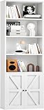 oneinmil Estantería de Libros,Estantería Columna Vertical con 4 Cubos y 2 Cajones Abiertos, Estantería Columna Vertical,para Oficina,Sala de Estar,Salón,23.5 x 55.5 x 181 cm,Blanco