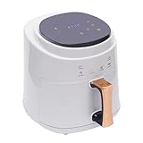 CLEADONG Freidora de aire caliente, 8L, 1400 W, temperatura y tiempo regulables, freír sin aceite, panel de control táctil, indicador LED), color blanco