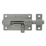 Amig - Pasador de Sobreponer para Puertas - Pestillo de Seguridad Horizontal Pequeño - De Acero con Acabado Cromado Brillo - Medidas: 65 x 37 mm - Incluye Tirafondos