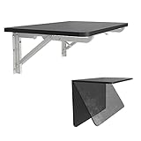 YIQIFLY Mesa plegable de pared de 80x40 cm, mesa plegable de pared, mesa de pared plegable, mesa de balcón plegable, mesa de escritorio mesa de comedor para portátil (Color: negro, tamaño: 80x40 cm)