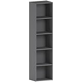 Vida Designs Estantería Oxford de 5 Niveles, estantería de Madera Gris para Oficina, Sala de Estar