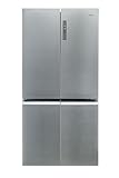 Haier Cube 90 Series 5 HCR5919ENMM - Frigorífico 4 Puertas, Congelador dos zonas, Motor Inverter, My Zone, Cajón Humidity Zone,Total No Frost, Ancho 90,8cm, Capacidad XXL 643L, Iluminación LED, Inox