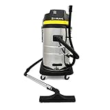 Aspiradora Industrial en Seco y Húmedo+4 Accesorios, (1400W, 60 litros / 60l) Filtro Doble (Tela & HEPA) Aspirador con Bolsa de Polvo GRATIS Aspirar Seco Liquido Mojado Powerful Wet+Dry Vacuum Cleaner
