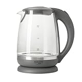 Adler AD1286 Hervidor de Agua Eléctrico de Cristal 2 Litros, Vidrio sin BPA, Retroiluminado, Apagado Automático, Inalámbrico 360º sin Cable, 2200W