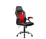 DORMIDAN- Silla Gaming, Silla de Escritorio, Silla de Oficina, Silla de Ordenador, Silla Giratoria, regulación en Altura, con Respaldo, Silla para Videojuego, Silla Racing SR-1 (Roja)