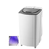 QXIWAOE Secadora de Ropa portátil de 10 kg, centrifugadora de Ahorro de energía y energía, luz Azul de 360°, 2800 RPM, Secadora con Drenaje por Gravedad