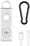 OQIMAX Alarma de Bolsillo Recargable de 130 dB, Alarma Personal con luz de Flash LED, Sirena de autodefensa, Llavero de Seguridad, Alarma de Emergencia para Mujeres/niños/Personas Mayores