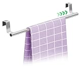 Toallero de Cocina, Toallero Colgante para Puerta, Colgador Toalla Baño, Toallero Pared, Acero Inoxidable, Extensible 25-40 cm, Sin Taladro (1 Pieza