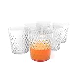FreeY - Vasos de cristal modelo Diamond, juego de 6 vasos de agua de 36 cl. Vasos cristal agua con forma de diamantes aptos para lavavajillas, vasos para sidra, copas de cristal elegantes