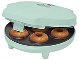 Bestron Donut Maker en diseño retro, mini donut maker eléctrica para 7 pequeños donuts, incl. semáforo de cocción y revestimiento antiadherente, 700 vatios, color: verde