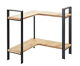 Wenko Estante esquinero de cocina Lou de metal y tablas de bambú, 2 niveles para mayor espacio de almacenamiento, (An. x a x P): 30 x 33 x 30 cm, negro/marrón claro, 53028100