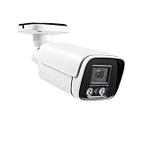 REVODATA HD 5MP PoE Cámara IP, Interior/Exterior IP65 Impermeable 3.6mm Lente Cámara de Seguridad, 15m IR Visión Nocturna P2P Vista Remota Cámara CCTV,Detección de Movimiento (I6036-P-HS-S)