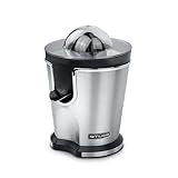 Muse MS10CP. Exprimidor con cuerto de acero inoxidable potencia de 160w, tapa transparente, 2 conos y sistema antigoteo.