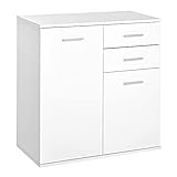 HOMCOM Armario Gabinete Consola Aparador Buffet Mueble Organizador de Almacenaje Multiusos de Comedor Salón con Puertas y Cajones 71x35x76cm