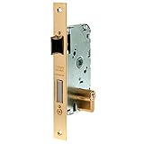 Tesa Assa Abloy, 20105PHL, Cerradura de embutir para puertas de madera, Función de entrada, Acero Latonado