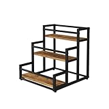 Vicco Estantería escalonada Fyrk, Roble rústico/Negro, 33 x 34 cm con 3 Compartimentos Abiertos
