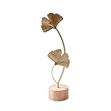 AINIUNIU Ginkgo Biloba Adornos Decorativos, Decoración Creativa Moderna para el Hogar Estatua, Adornos de Escritorio para Escritorio, Salón, Dormitorio, Estantería, Decoración Hecha a Mano