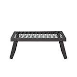 Amazon Basics Parrilla plegable de alta resistencia para hoguera, Mediana, Negro
