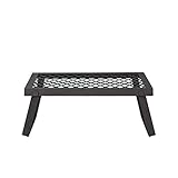 Amazon Basics - Parrilla plegable de alta resistencia para hoguera, Mediana, Negro