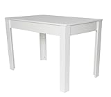 DUPI Mesa de Comedor Aitana | Diseño Atemporal | Estable y Robusta | MDF Resistente | Uso Versátil en Cocina o Comedor | 110x70 | Madera | Blanco