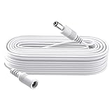 Cable de extensión de alimentación de 10 m CC, Enchufe de 5,5 mm x 2,1 mm, Enchufe Macho a Hembra, CC 5 V 6 V 9 V 12 V 24 V para cámaras de Seguridad, DVR, Router, Impresora, Tira LED, Color Blanco