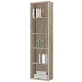 Muebles Pitarch | Librería de Oficina o Despacho con 4 Estantes, Librería de Salón, Roble Cambrian, 196,5x51,5x33cm (alto x ancho x fondo) Básica, Elegante y Resistente, Colección MUEBLES PITARCH