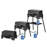 Campingaz Barbacoa de gas Tour & Grill CV Plus | Se puede usar como barbacoa de mesa o de pie | Barbacoa portátil con tapa y patas desmontables | Para acampada, balcón y terraza | 2400 W