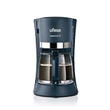 Ufesa Capriccio Cafetera de Goteo, 6 Tazas, 600W, Jarra 0.6L, Filtro Permanente, Placa Calefactora Antiadherente, Sistema Antigoteo, Auto Apagado, Azul/Verdoso