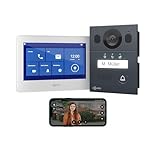 Goliath Basic videoportero, Sistema Bus de 2 Hilos, Monitor de 7', Timbre Empotrado con cámara, abrepuertas, Timbre de Llamada, para casa unifamiliar, App para Smartphone, AV-BLS-04U