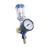 Filtro de trampa de agua, secador de aire para compresor - Filtro de compresor de aire impermeable con medidor de presión - Separador de agua reutilizable, herramienta de ajuste de rociador de pintura
