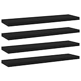 INLIFE 805124 - Juego de 4 tablas para estanterías (40 x 10 x 1,5 cm, 2,8 kg), color negro
