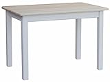 k koma Mesa de comedor, mesa de cocina, madera de pino maciza, color blanco, miel, pino, lacada (60 x 120)