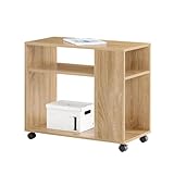 SoBuy FBT34-N Mesa de Centro, Mesa Auxiliares de Salón, Mesa para el Café con Ruedas en Diseño Moderno con Repisa, 70 x 35 x 61 cm, ES