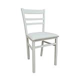 Dmora CiudadRodr, Silla clásica de Madera con Fondo de Piel sintética, Ideal para Comedor, Cocina o salón, 41 x 43 x 86 cm, Individual, Color Blanco