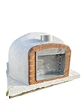 Horno Moruno de Leña RÚSTICOS JUAN GARCÍA - Redondo - Masonería - Blanco - 120 cm cada lado - 80 cm de profundidad - Puerta Abatible - Cocción con Leña - Diseño Moruno