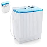 RELAX4LIFE - Mini lavadora con 2 depósitos, capacidad 8,5 kg, lavadora semiautomática con temporizador y escurridor, lavadora portátil compacta para apartamento dormitorio casa (azul | 10,5 kg)