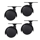 BERPSE Conjunto de rueda/placa D-olly de 40 mm compatible con R-ainbow V-acuum D4 D4C SE E E2 Series D-olly D-Ollie Ruedas giratorias para carrito – Paquete de 4 (4)