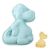 Molde Pastel Dinosaurio 3d, Molde de dinosaurio azul para hornear cumpleaños infantil, Molde Hornear Dinosaurio 3d, molde de silicona para tartas, helado, chocolate, pan, postre, pudín sin BPA