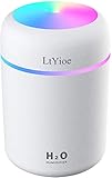 LtYioe Humidificador, Mini Humidificador con Alimentación USB, Función de luz Nocturna y apagado automático, 2 modos de niebla y ncionamiento silencioso, para para hogar, Oficina, Coche(blanco)