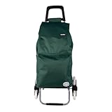 Cofan Carro de la Compra Plegable con 6 Ruedas | Sube escaleras | Bolsa de 42 litros | Bolsillo para congelados | Material: Hierro | Verde/Azul (Verde, 42 litros)