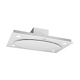 Klarstein Secret Service - Campana extractora, Extractor de techo 800 m³/h, 220 W, Mando, 2 filtros de grasa, Panel táctil, Silenciosa, Acero inoxidable, Blanco