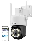 ZOSI 3K Cámara Vigilancia WiFi Exterior 360° PT, Detección de Persona/Vehículo/Mascota y Seguimiento Automático, 2,4GHz Cámara Seguridad con Audio Bidireccional, Visión Nocturna