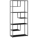 HOMCOM - Estantería de almacenamiento de 7 niveles con marco de acero, estilo industrial, para salón, dormitorio, cocina, 83 x 34 x 180 cm