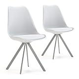 VS Venta-stock Set de 2 sillas Comedor Cross Estilo nórdico Gris, certificada por la SGS, 54 cm (Ancho) x 49 cm (Profundo) x 84 cm (Alto)