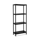 TIENDA EURASIA – Estanteria Almacenaje | Plástico PP | Negro | Estanterias Almacenaje | Baldas Ajustables | Peso Recomendado cada Balda 25 Kg | 4 Baldas 30x60x140 cm y 5 Baldas 30x60x180 cm (4 Baldas)