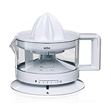 Braun CJ3000 WH - Exprimidor Eléctrico de Naranjas, 20 W, 350 ml, Cantidad de Pulpa Ajustable, Apto para Lavavajillas, Diseño Icónico, Blanco