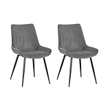 SHIITO | Pack de 2 sillas de Comedor Vega | Comodidad y Estilo para tu hogar | Tapizada en Color Gris