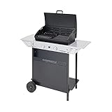 Campingaz Xpert 200 L Vario Barbacoa Gas, BBQ gas con 2 quemadores, 7.1kW de portencia, Parrila y Plancha de acero esmaltado , 2 Mesas laterales y Carro de acero